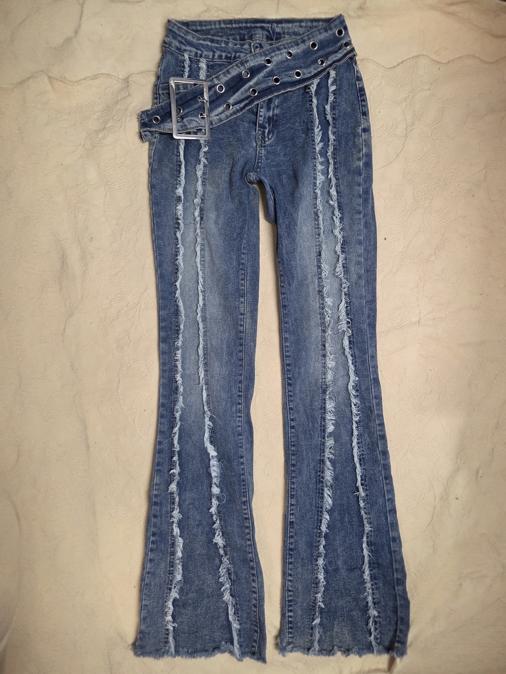 SHEIN Distressed Flare Jeans
